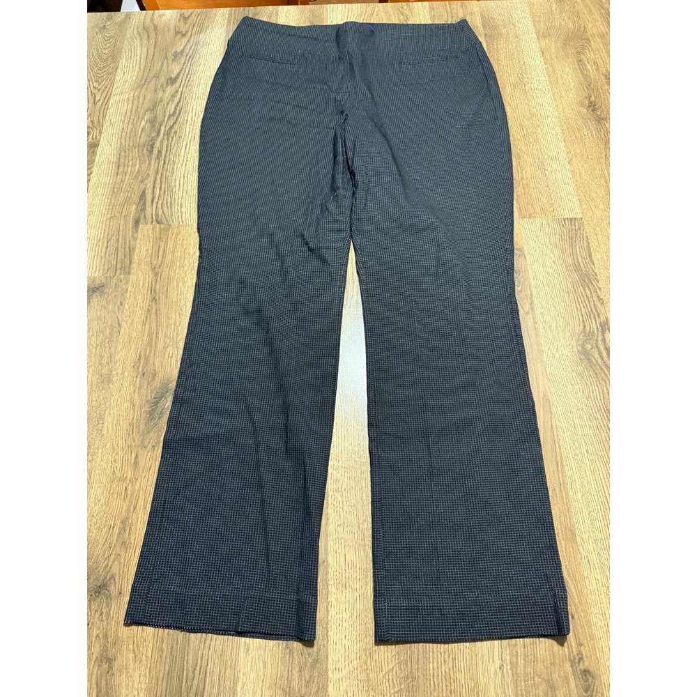 Apt.9 Pants Womens Size 16 Black Micro Gingham Dress Pants Trousers Straight Leg